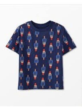 Hanna Andersson Blue Bomb Pop Popsicle Tee, Size 5
